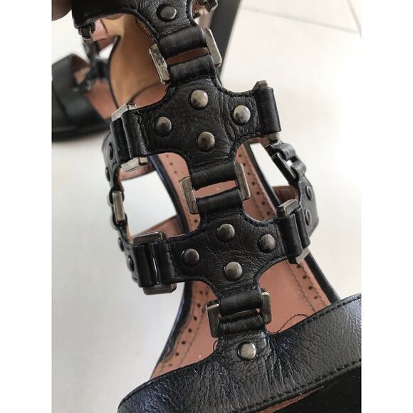 Alaia Paris Leather Strappy Studded Sandals Heels Italy - Picture 8 of 11